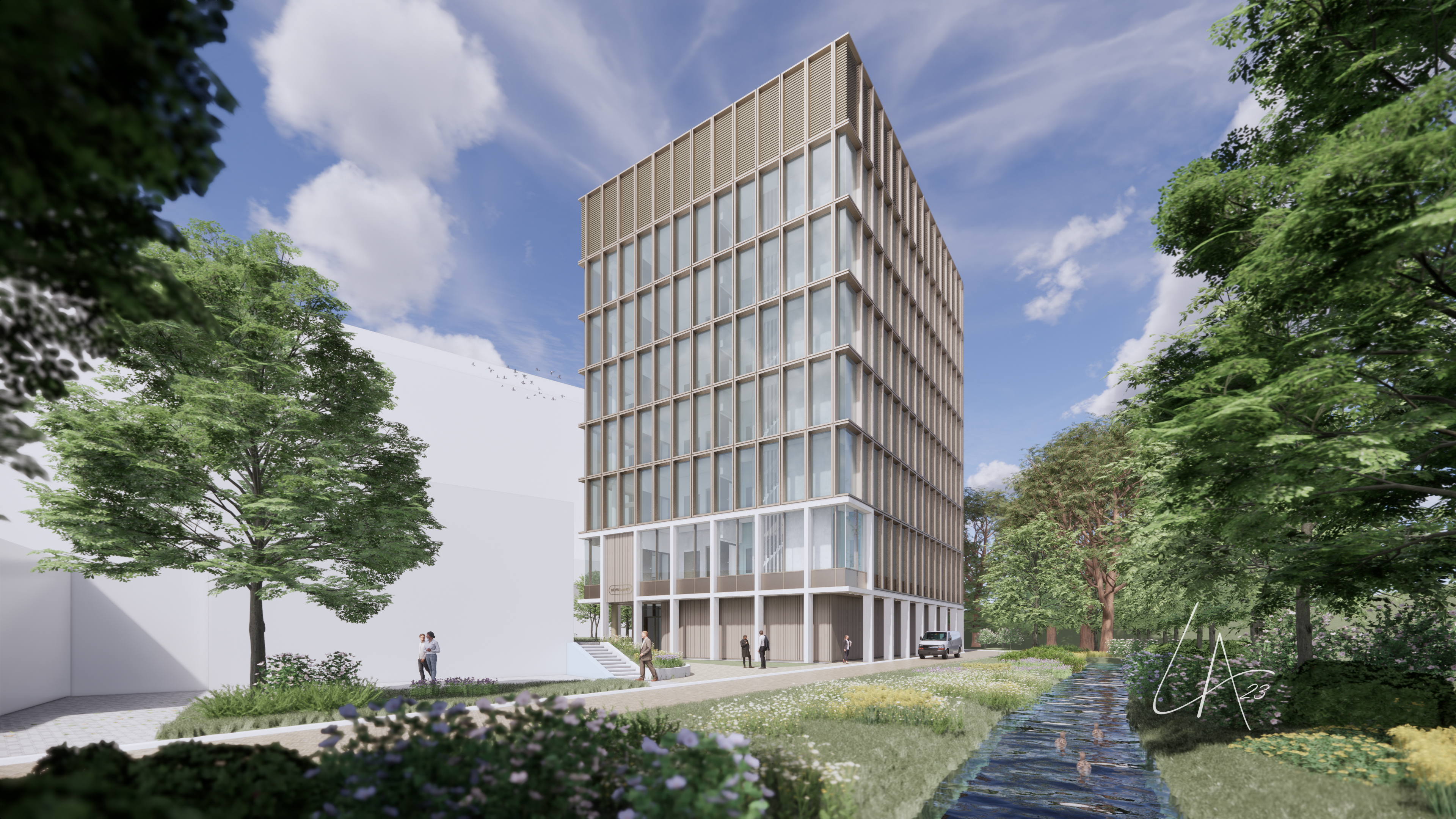 Ontwerp van de buitenkant van het nieuwe OLVG laboratoriumgebouw