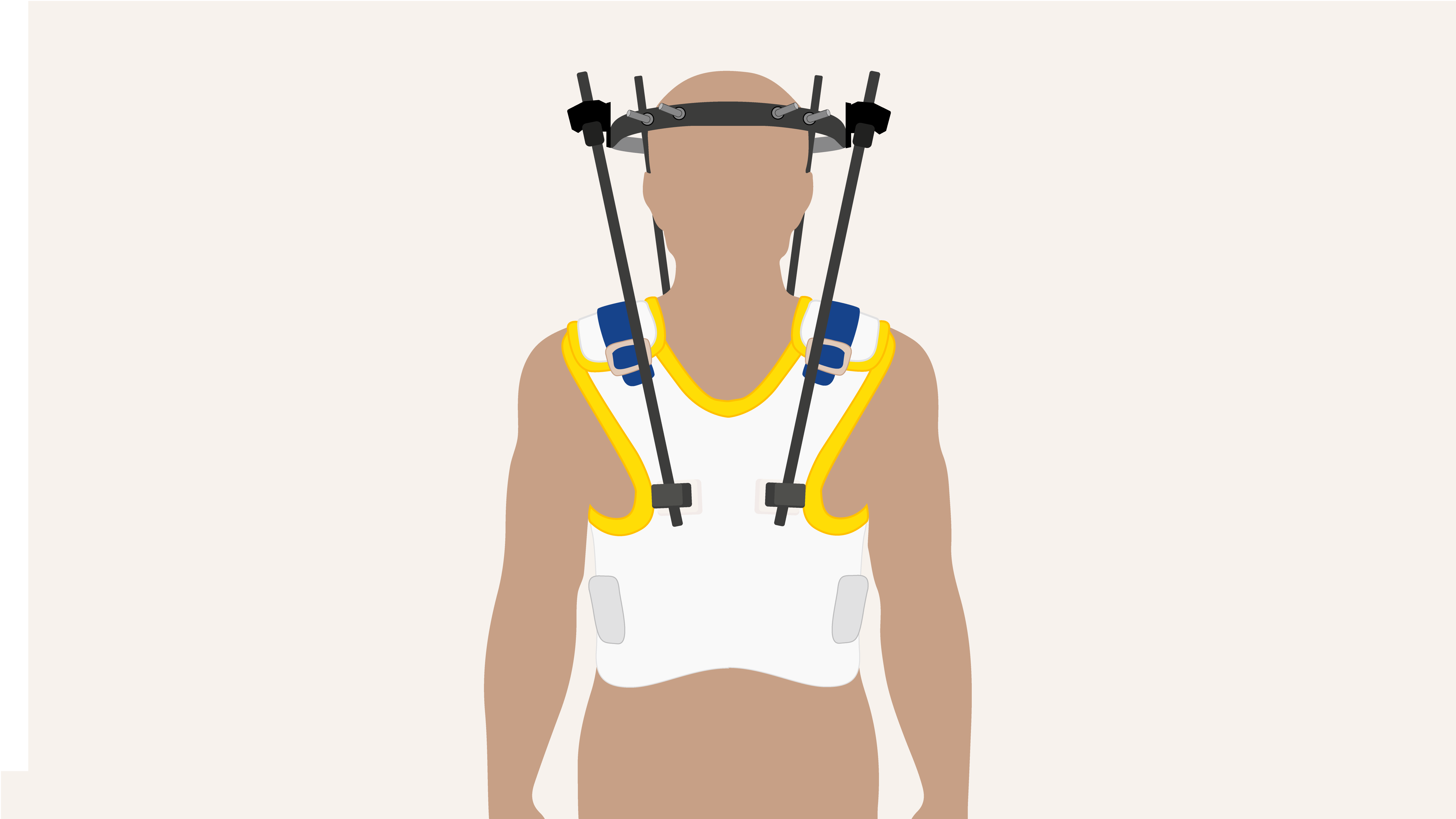 Illustratie van een persoon met een halloframe.