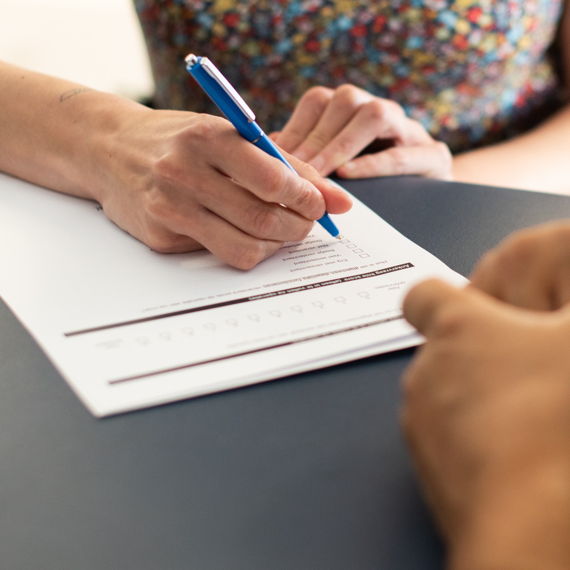 Foto invullen vragenlijst