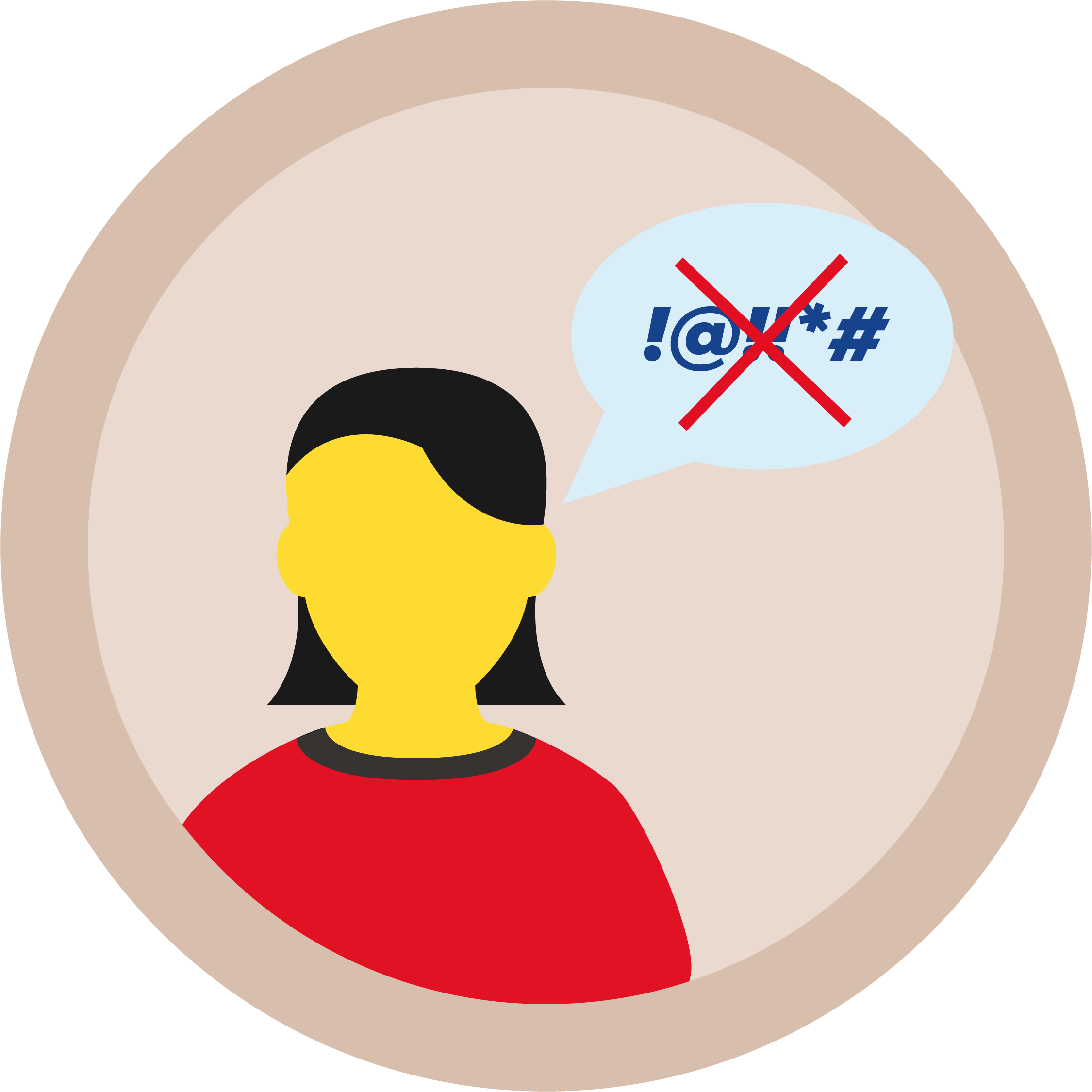 plaatje van een persoon die aan het schelden is